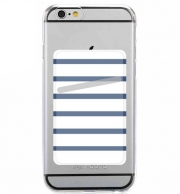 Porte Carte adhésif pour smartphone Mariniere Blanc / Bleu Marine