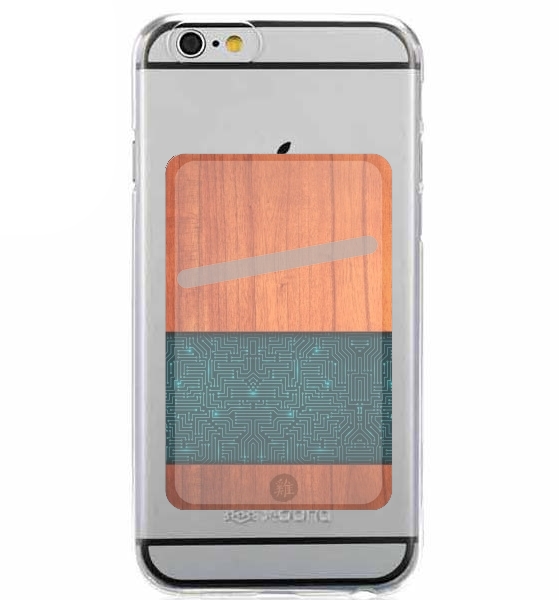 Porte Carte adhésif pour smartphone Natural Wooden Wood Bamboo