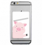Porte Carte adhésif pour smartphone Cochon souriant