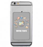 Porte Carte adhésif pour smartphone Logo couvreur toiture avec texte personnalisable