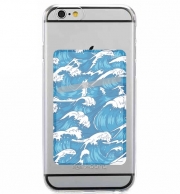 Porte Carte adhésif pour smartphone Storm waves seamless pattern ocean