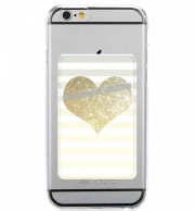 Porte Carte adhésif pour smartphone Sunny Gold Glitter Heart