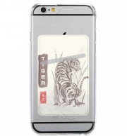 Porte Carte adhésif pour smartphone Tiger Japan Watercolor Art