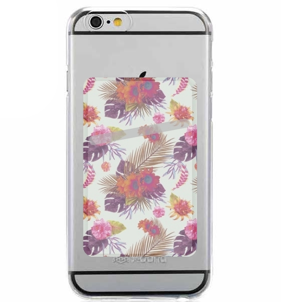 Porte Carte adhésif pour smartphone Fleur passion tropicale