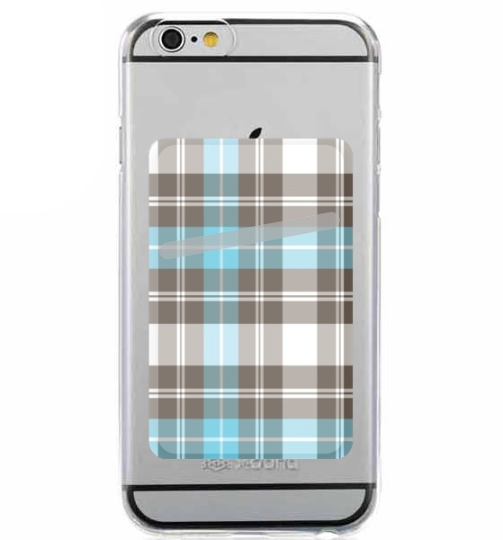 Porte Carte adhésif pour smartphone Bleu turquoise ecossais