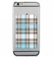 Porte Carte adhésif pour smartphone Bleu turquoise ecossais