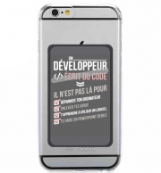Porte Carte adhésif pour smartphone Un développeur écrit du code Stop
