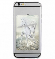 Porte Carte adhésif pour smartphone Cheval blanc sur la plage