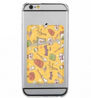 Porte Carte adhésif pour smartphone Yellow Halloween Pattern