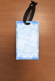 Attache adresse pour bagage Bohemian Flower Mandala in Blue