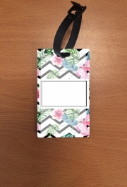 Attache adresse pour bagage Initial Chevron Flower Name