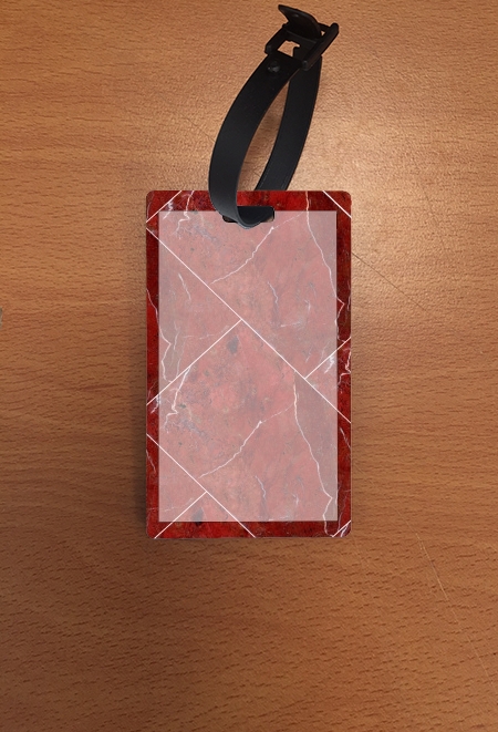 Attache adresse pour bagage Minimal Marble Red