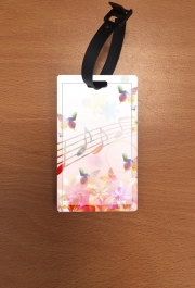 Attache adresse pour bagage Notes de musique Papillon colorés