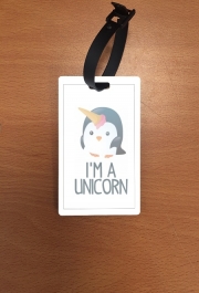 Attache adresse pour bagage Pingouin wants to be unicorn