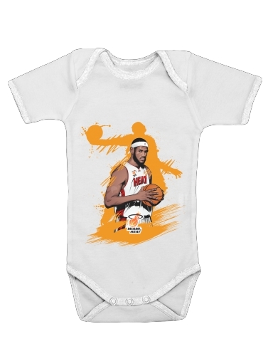 Body Bébé manche courte Basketball Stars: Lebron James