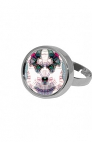 Bague abstract husky puppy