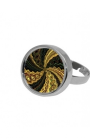 Bague Twirl and Twist black and gold