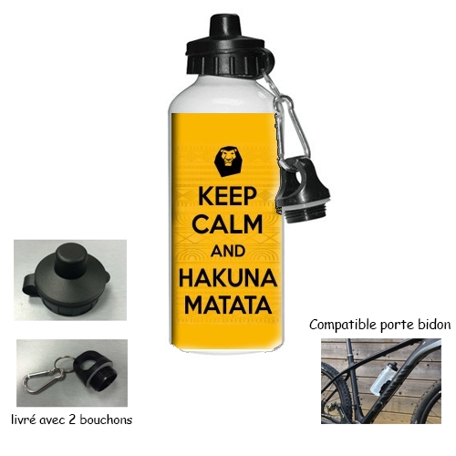 Gourde vélo Keep Calm And Hakuna Matata