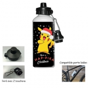 Gourde vélo Pikachu have a Happyka Christmas