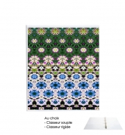 Classeur Rigide Abstract ethnic floral stripe pattern white blue green