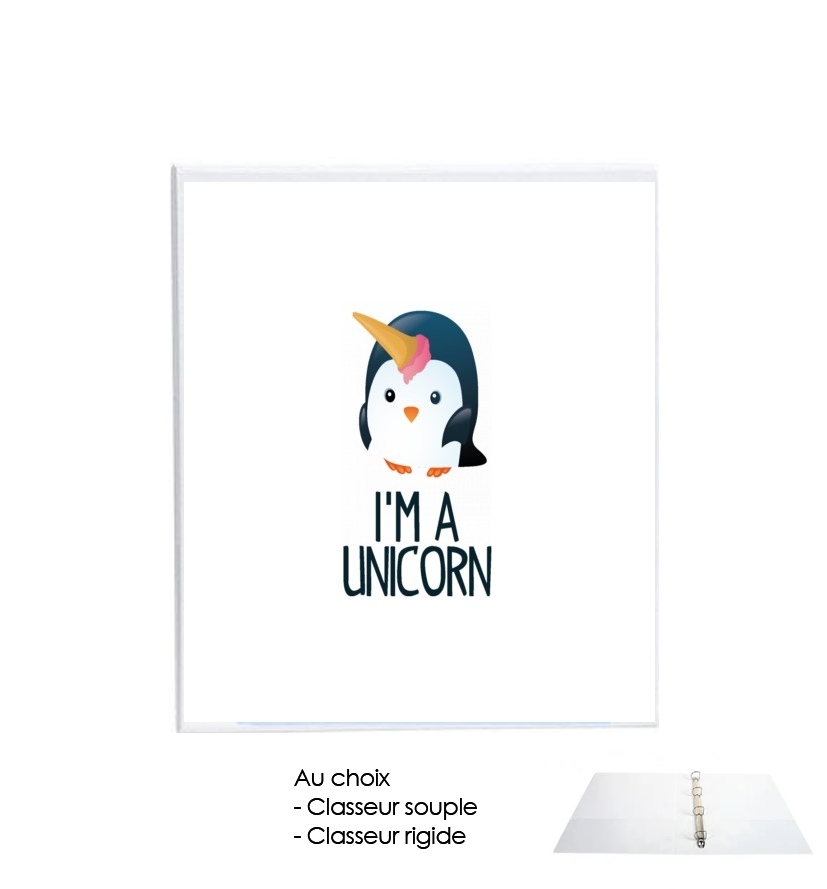Classeur Rigide Pingouin wants to be unicorn