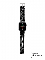 Bracelet pour Apple Watch Black Silver Damasks