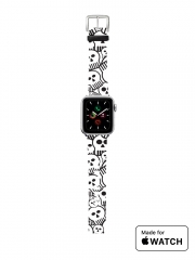 Bracelet pour Apple Watch toon skulls, black and white