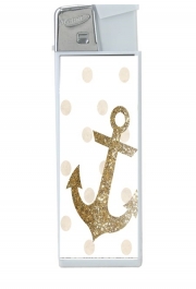 Briquet Glitter Anchor and dots in gold