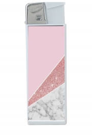 Briquet Initiale Marble and Glitter Pink