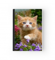 Cahier Bébé chaton mignon marbré rouge dans le jardin