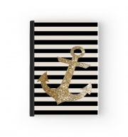 Cahier gold glitter anchor in black