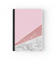 Cahier Initiale Marble and Glitter Pink