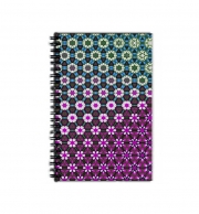 Cahier de texte Abstract bright floral geometric pattern teal pink white