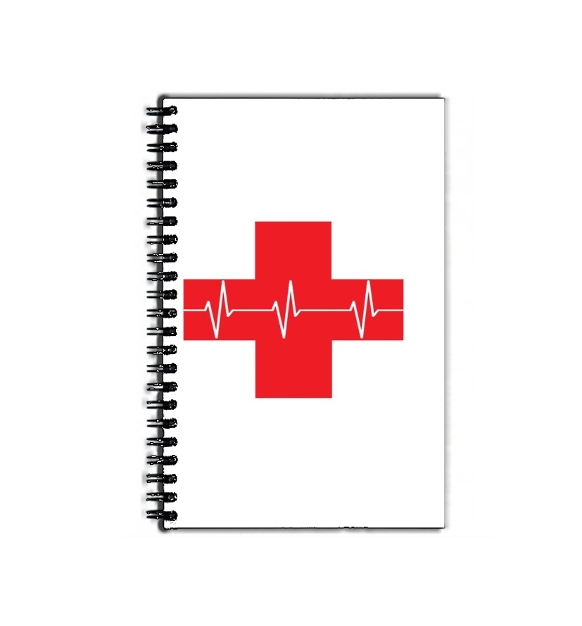 Cahier de texte Croix de secourisme EKG Heartbeat