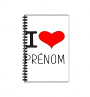 Cahier de texte I love Prénom - Personnalisable avec nom de ton choix