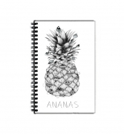 Cahier de texte Ananas en noir et blanc