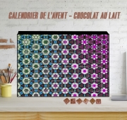 Calendrier de l'avent Abstract bright floral geometric pattern teal pink white