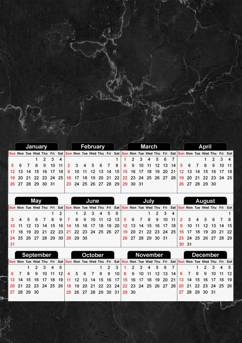 Calendrier Black Marble