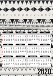 Calendrier Ethnic Candy Tribal in Black and White