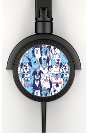 Casque Audio Dogs seamless pattern