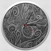 Horloge Murale Black Silver Damasks