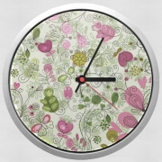 Horloge Murale doodle flowers
