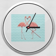 Horloge Murale flamingo love