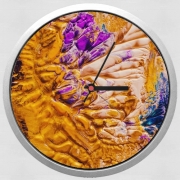 Horloge Murale Gold and Purple Paint