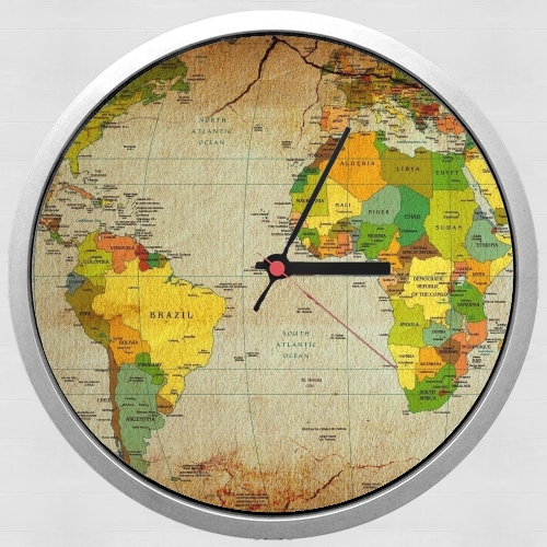Horloge Murale mappemonde planisphère