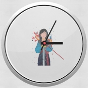 Horloge Murale Mulan Princess Watercolor Decor