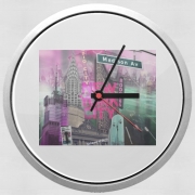 Horloge Murale New York City II [pink]