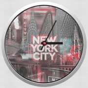Horloge Murale New York City II [red]