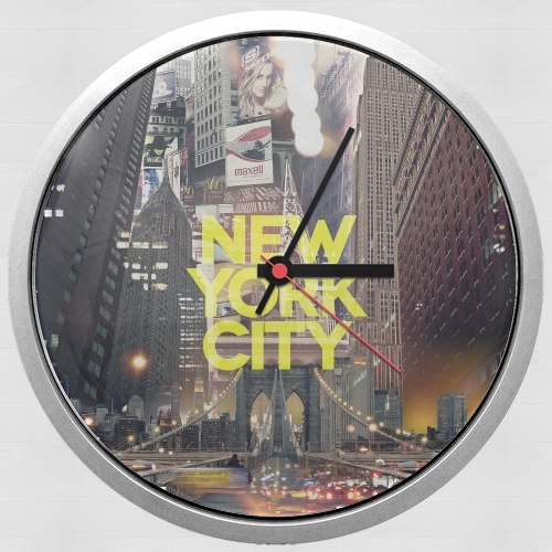 Horloge Murale New York City II [yellow]