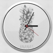 Horloge Murale Ananas en noir et blanc